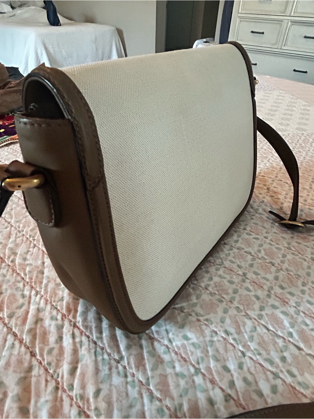 Gucci Derby Shoulder Bag in Cream Canvas and Brown Leather trim - Picture 8 of 17